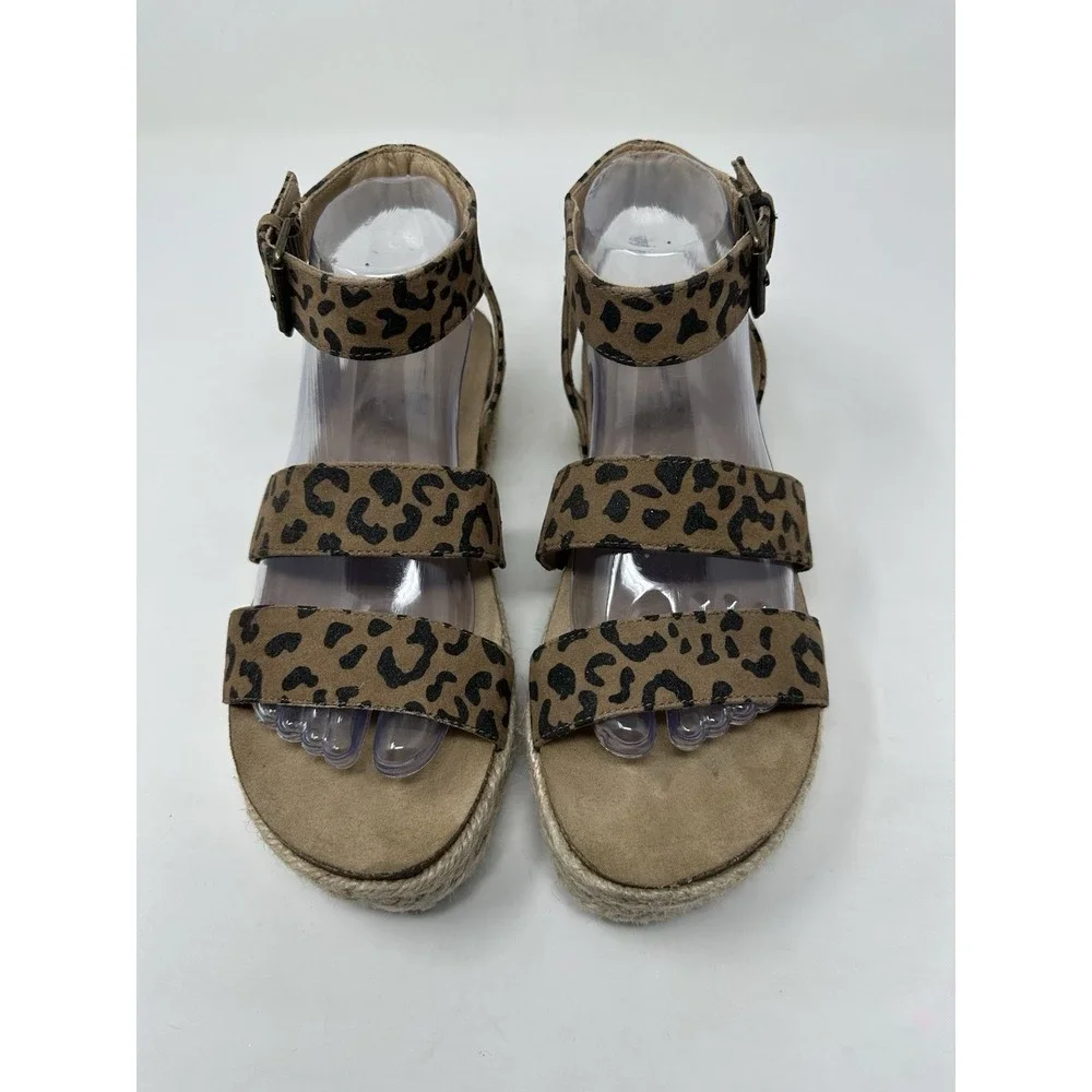 Universal Thread Espadrille Ankle Strap Sandals Size 8‎ Animal Print